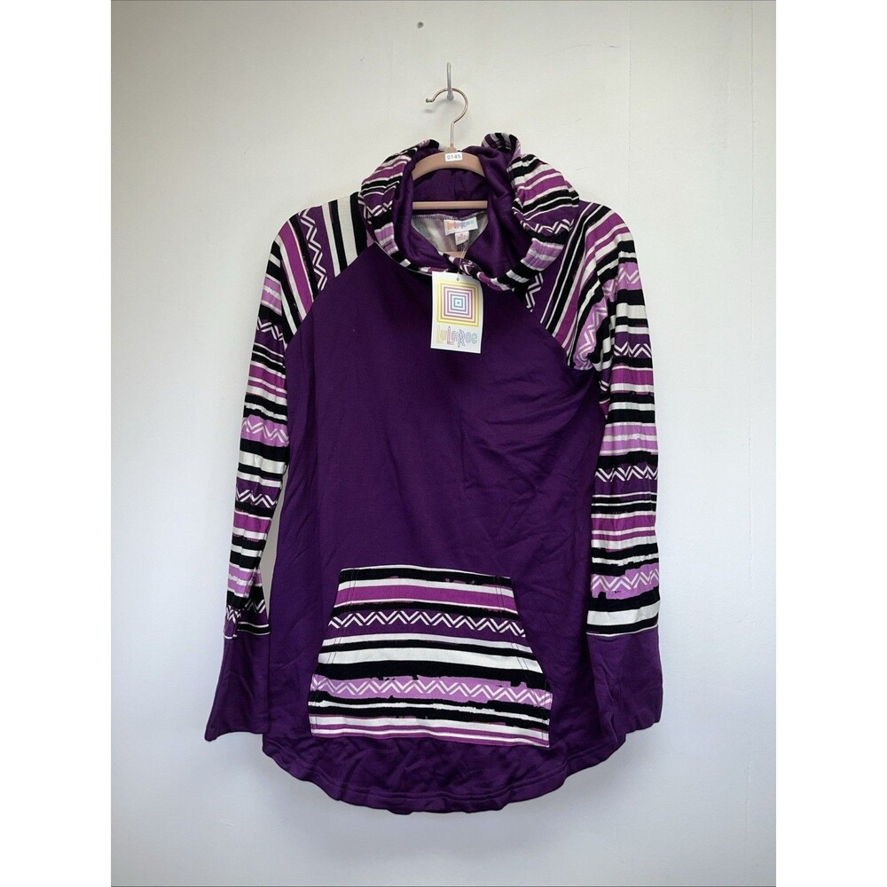 NWT LuLaRoe Women’s Purple Geo Long Sleeve Pullover Size s Amber